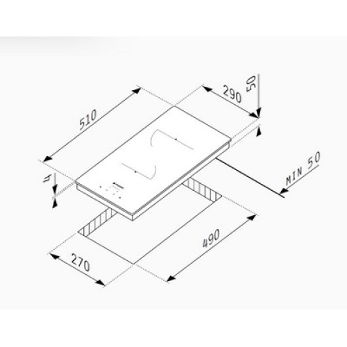 ΕΣΤΙΑ DOMINO ΚΕΡΑΜ PYRAMIS PHC31210FMW (174020020) ΛΕΥΚΗ 29x51CM ΑΦΗΣ